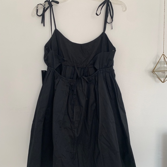NWT Lulu's Tied Down Black Tie-Strap Mini Dress - Picture 6 of 6